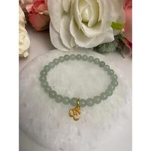 Om Bracelet - Green Agate Edition